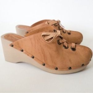Studded Leather Lace-Up Clog Mules KELSI DAGGER BROOKLYN Size 9.5